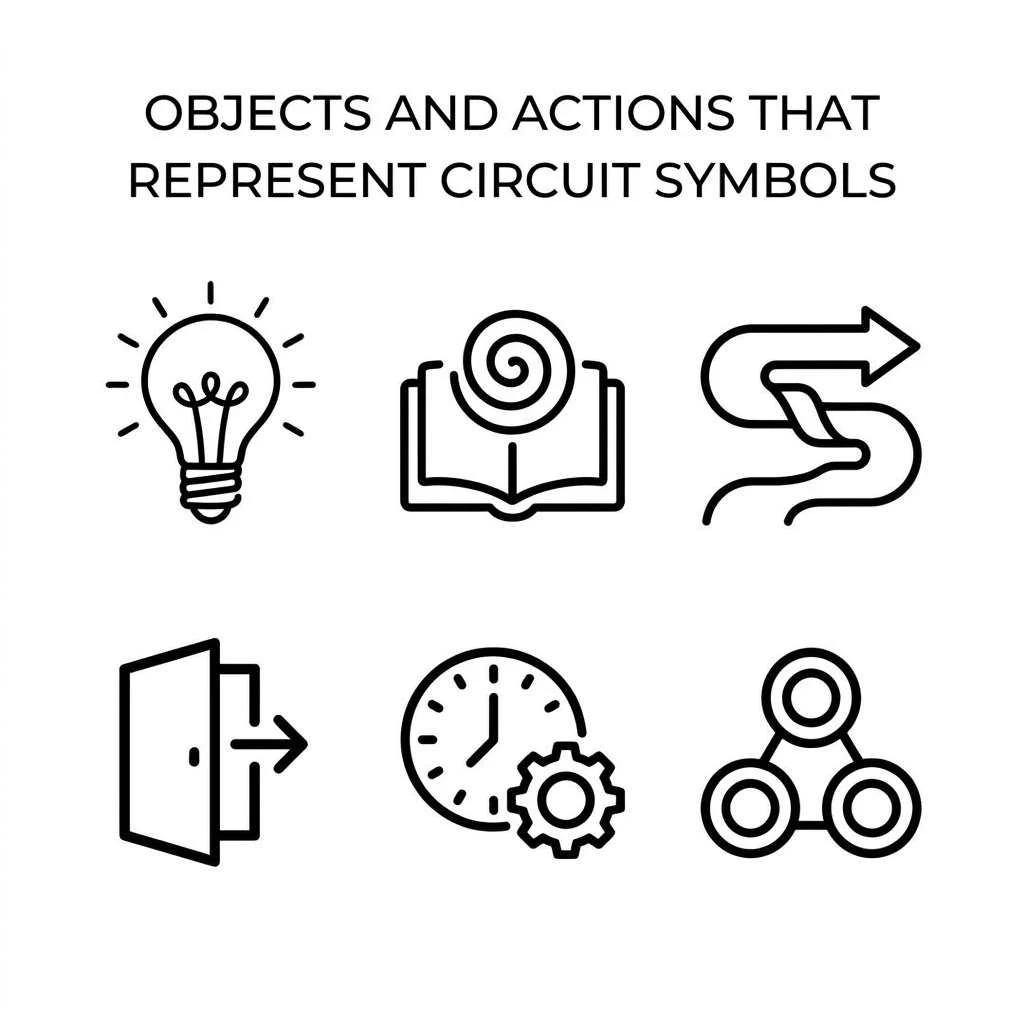 Objects and Actions That Represent Circuit Symbols