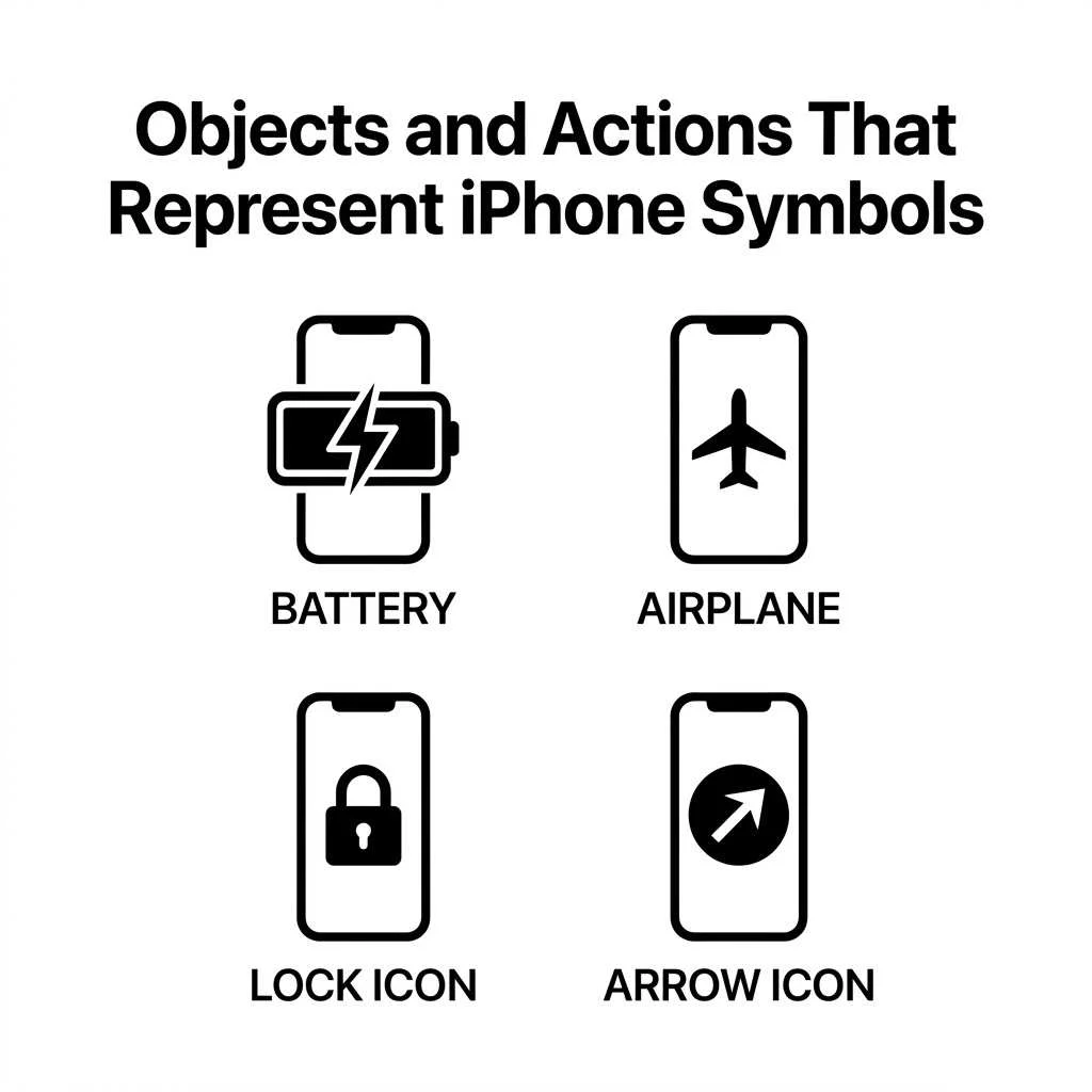 Objects and Actions That Represent iPhone Symbols