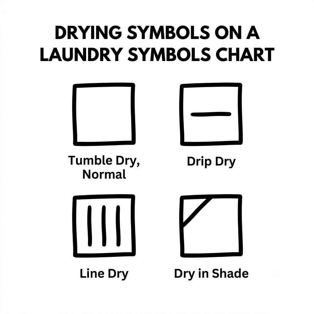 Drying Symbols on a Laundry Symbols Chart